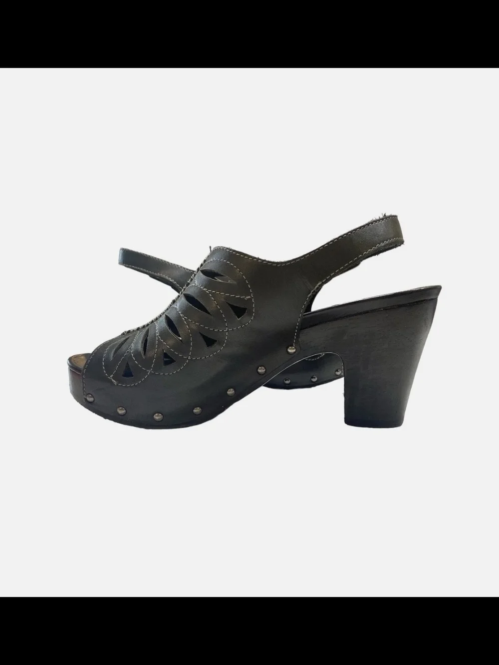Dansko ROWENA Black Women's Cutout Slingback Heeled Sandals